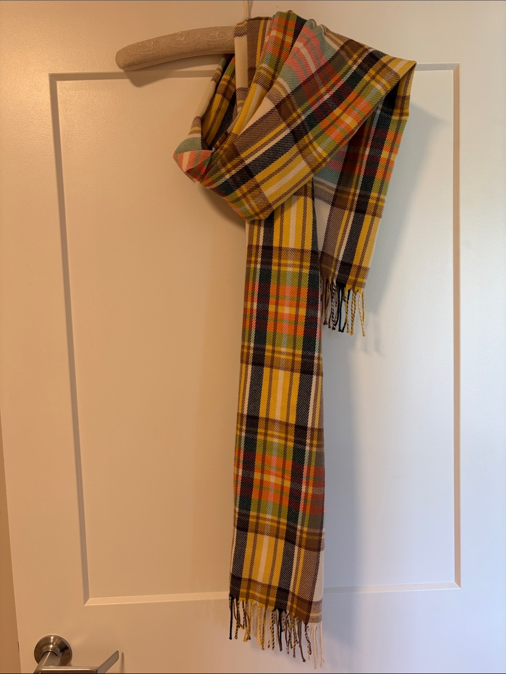 J. Crew tartan Plaid Wool Scarf with Multicolor Tartan 80” oversized long